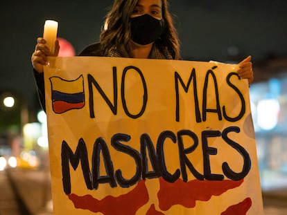 Protestas contra la violencia en Bogotá, el 5 de mayo de 2021.