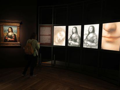 Vista de la exposición 'Leonardo y la copia de la Mona Lisa. Nuevos planteamientos sobre la práctica del taller vinciano'.
