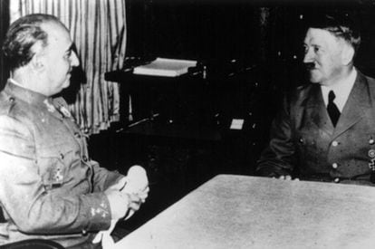 El general Franco y Adolfo Hitler durante su entrevista en Hendaya, en 1940.