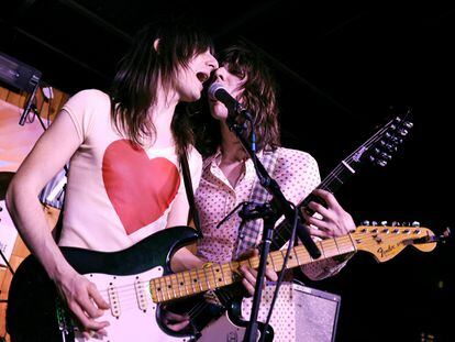 AUSTIN, TEXAS - MARCH 15: (L-R) Brian D'Addario and Michael D'Addario of The Lemon Twigs perform onstage at "Captured Tracks and Sinderlyn" during the 2023 SXSW Conference and Festivals at The Creek and the Cave on March 15, 2023 in Austin, Texas. (Photo by Renee Dominguez/Getty Images for SXSW)