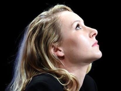 Marion Maréchal-Le Pen, el pasado martes en un plató, en Marsella.