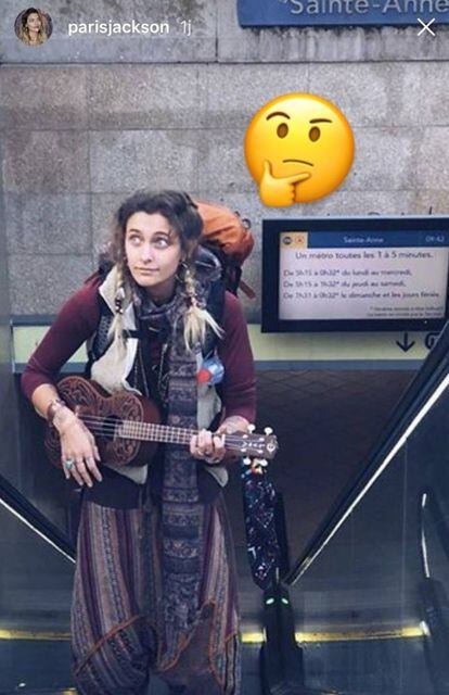 Paris Jackson saliendo del metro en un 'stories' que subió el pasado lunes a su Instagram