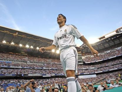 Cristiano Ronaldo, durante su presentación con el Madrid.Ronaldo