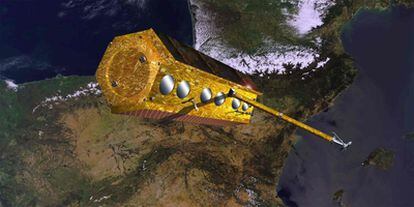 Ilustración del futuro satélite español de observación de la Tierra <i>Paz</i>.