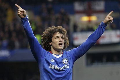 David Luiz, central del Chelsea, celebra su gol ante el Manchester City