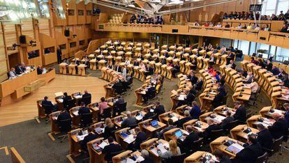 Interior del Parlament escocès, en una imatge d'arxiu.