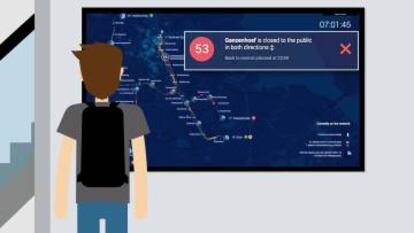 Así será la pantalla que Alstom pretende introducir en los andenes