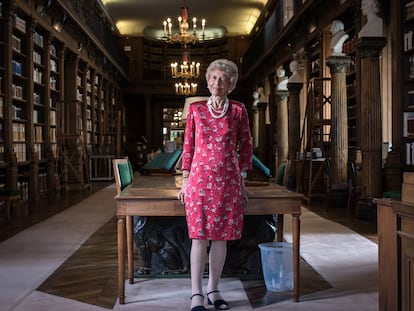 Hélène Carrère d’Encausse, historiadora, escritora y secretaria perpetua de la Academia de la lengua francesa desde 1999.