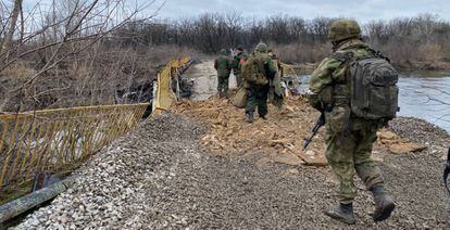 Soldados en la región de Luhansk.