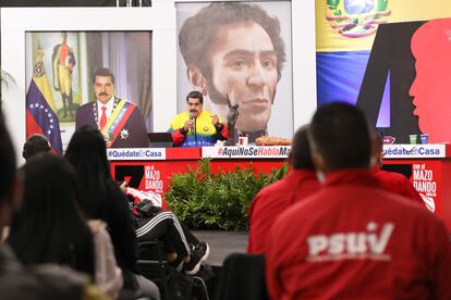 El presidente venezolano, Nicolás Maduro, durante un acto en el programa de Diosdado Cabello, el 28 de julio.