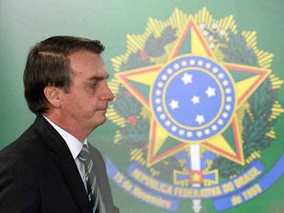 Bolsonaro en la toma de posesión del nuevo ministro de Educación esta semana.