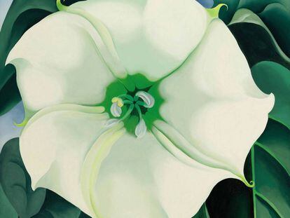 El cuadro 'Jimson Weed/White Flower No 1' (1932), de Georgia O'Keeffe.