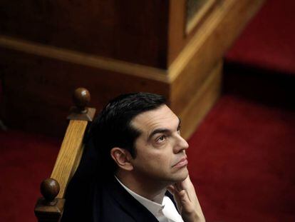 Alexis Tsipras, primer ministro griego, el viernes en el Parlamento.