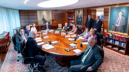 El Tribunal Constitucional celebra su primer pleno tras la renovación de sus miembros, en enero.