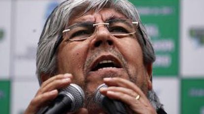 El líder sindical argentino Hugo Moyano, durante la celebración del día del camionero el pasado 15 de diciembre.