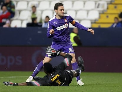 Sergio García, en el partido frente al Málaga. 