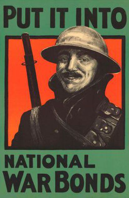 Campa&ntilde;a publicitaria de los bonosbirt&aacute;nicos  para financiar la Gran Guerra en 1917. 