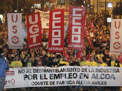 Manifestaci&oacute;n el 11 de diciembre en Avil&eacute;s por el futuro de Alcoa.