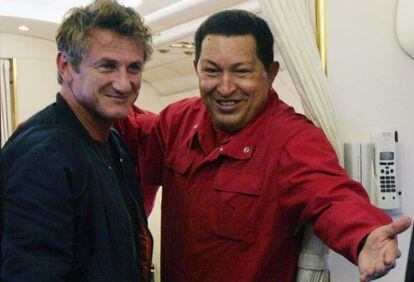 Sean Penn, con Hugo Chávez.