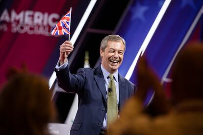 Nigel Farage, exlíder del Partido de la Independencia del Reino Unido (UKIP), en una conferencia conservadora en Florida (EE UU) en febrero de 2020.