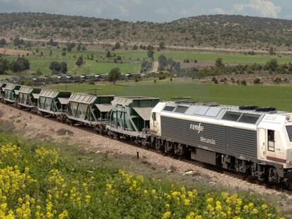 Uno de los trenes de Renfe Mercancías.