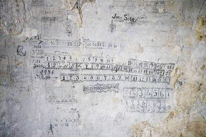 Calendarios, una de las inscripciones recuperadas en las celdas.