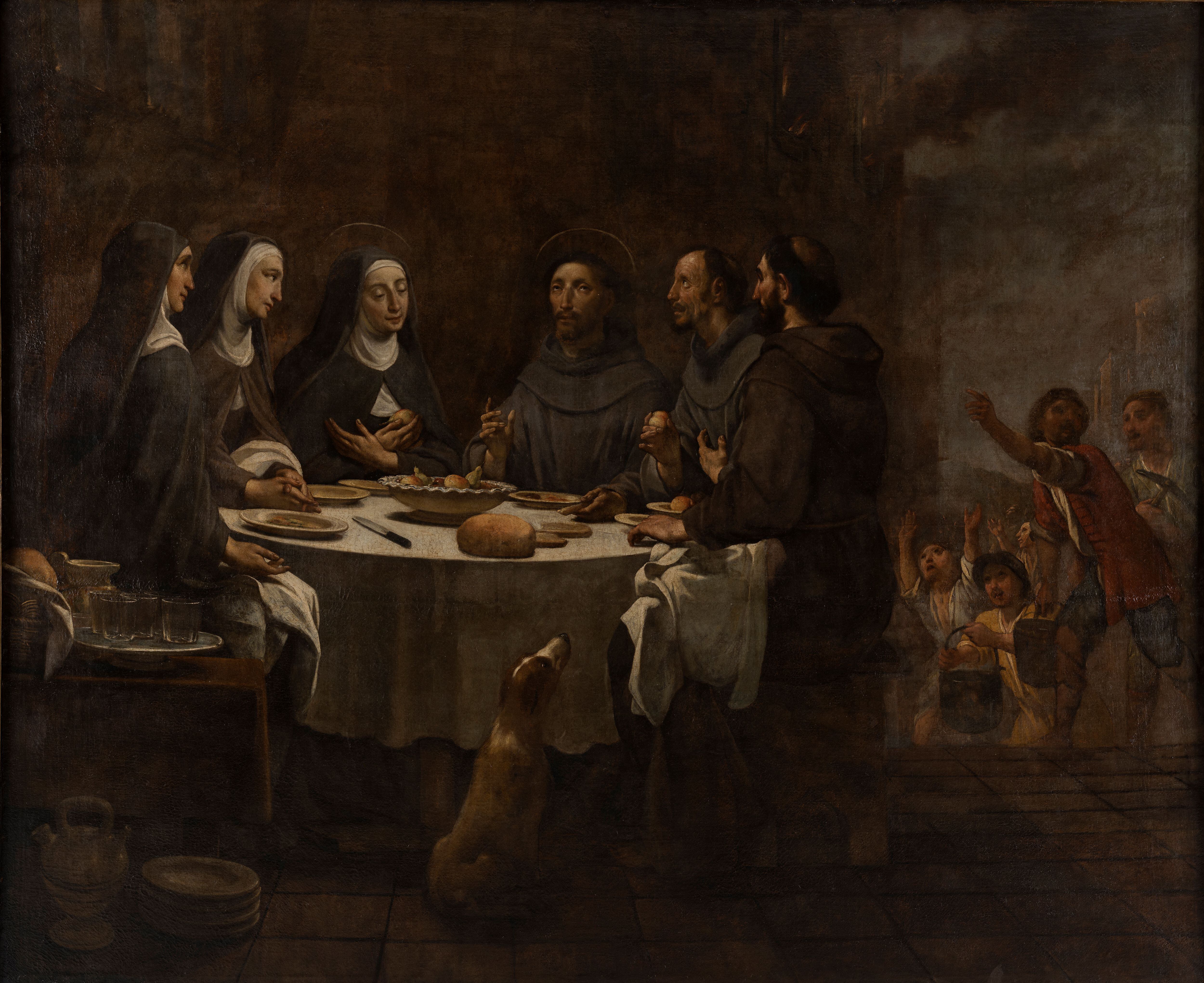 'Sopar de sant Francesc i santa Clara al convent de Sant Damià' (1729-1733) d'Antoni Viladomat i Manalt. 