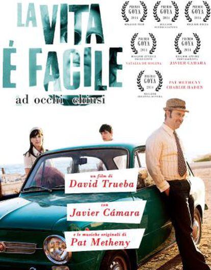 Cartel promocional de 'Vivir es fácil con los ojos cerrados' en Italia.