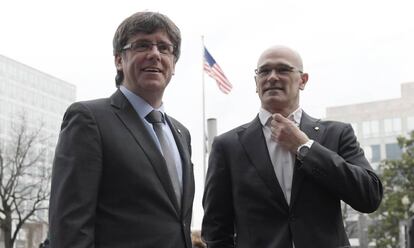 Puigdemont i Romeva, a Washington.