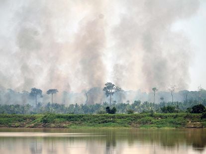 Una vista aérea del humo en el Parque Nacional Mapinguari, en la Amazonia brasileña, el pasado 1 de septiembre.