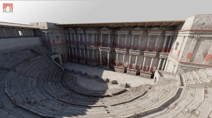 Recreación del teatro de Segóbriga.