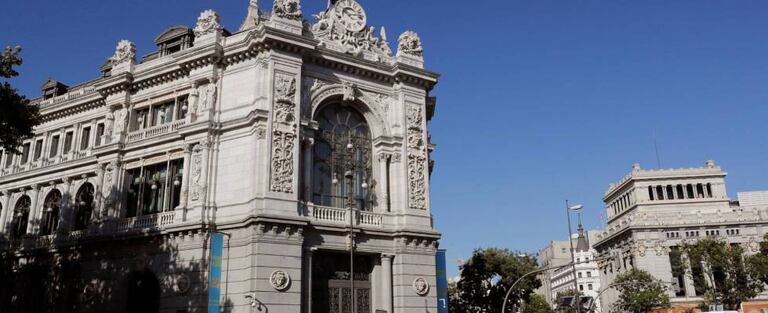 Fachada del Banco de España, en Madrid.