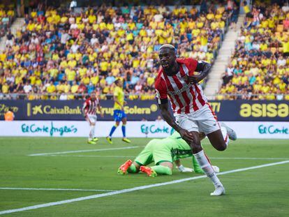 Inaki Williams of Athletic Club celebrates a goal during the spanish league, La Liga Santander, football match played between Cadiz CF and Athletic Club at Nuevo Mirandilla stadium on August 29, 2022, in Cadiz, Spain.
AFP7 
29/08/2022 ONLY FOR USE IN SPAIN