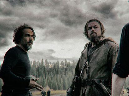 Emmanuel Lubezki junto a I&ntilde;&aacute;rritu y DiCaprio.