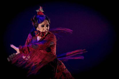 La bailaora Eva Yerbabuena en su actuación en Pamplona.