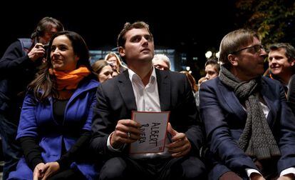 Albert Rivera, candidato de Ciudadanos, en el mitin de cierre de campaña, celebrado en Madrid.