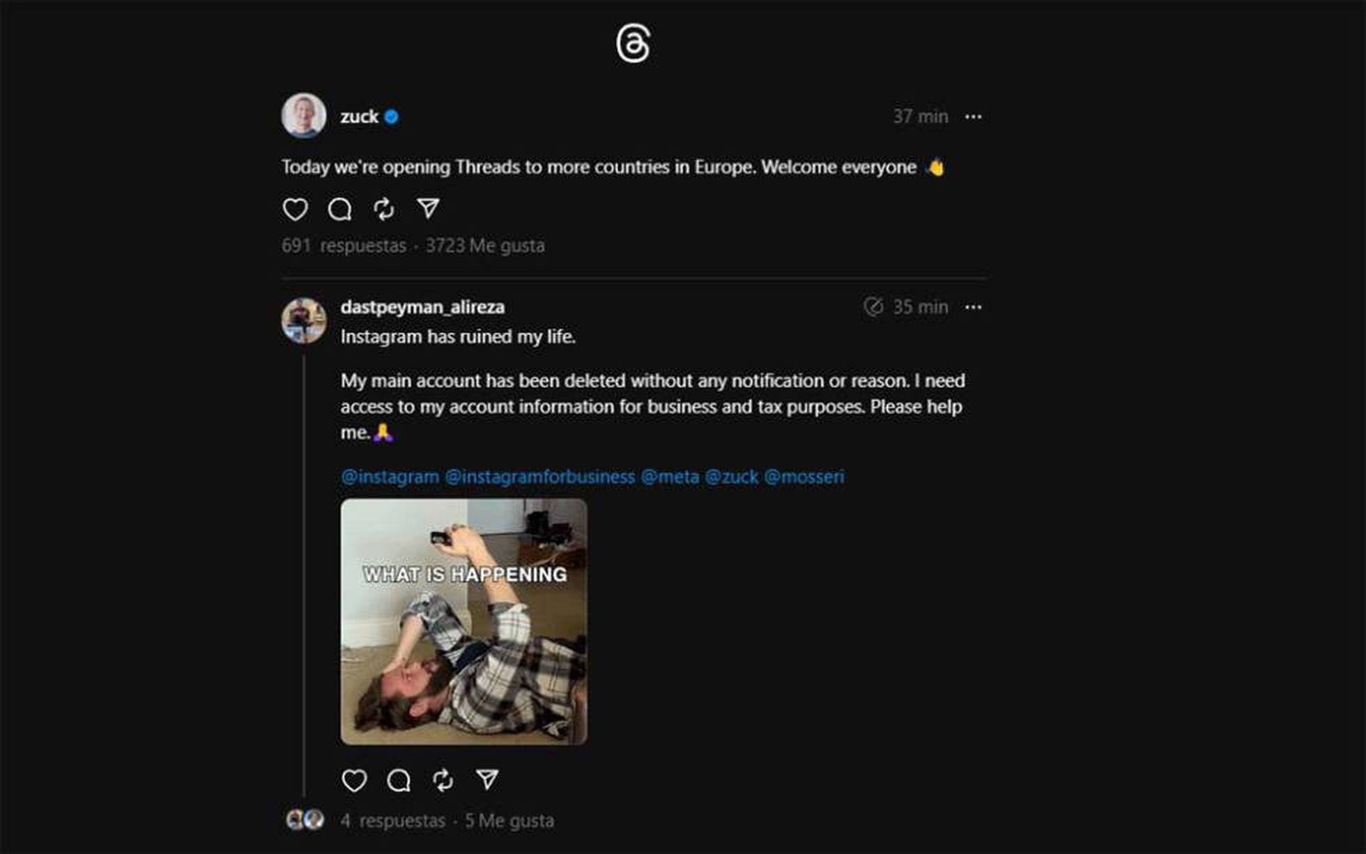Threads se lanzó oficialmente en la Unión Europea después de