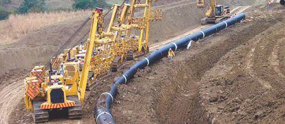 Obras de construcci&oacute;n de un gasoducto