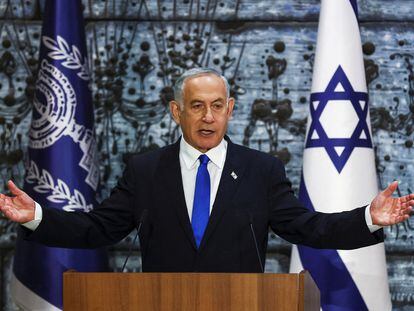 Benjamin Netanyahu, en la residencia del presidente de Israel tras recibir el encargo de formar Gobierno, el pasado 13 de noviembre.