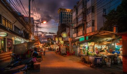 Shopping street in Chiang Mai, Thailand