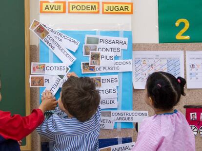 Nens a l'escola Reina Violant, de Barcelona.