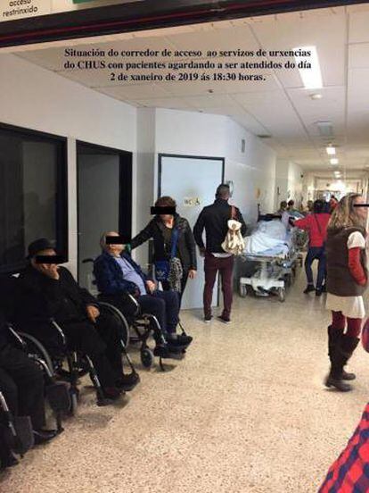 Pasillos del hospital el 2 de enero, en una imagen difundida por la asociación de pacientes.