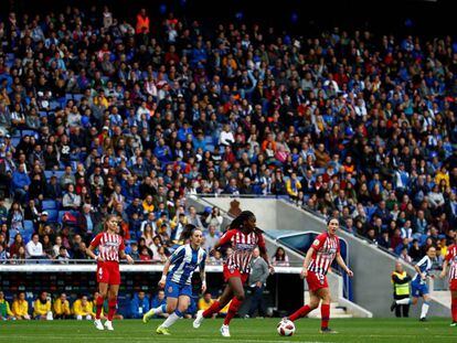 Gradas llenas en Cornellà para ver el Espanyol- Atlético de Madrid.
