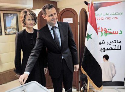 El presidente sirio Bachar El Asad y su esposa, Asma.