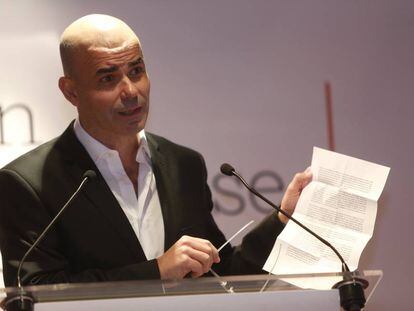 Eduardo Sacheri, el viernes durante la entrega del Premio Alfaguara.