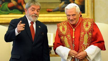 El presidente brasileño, Luiz Inácio Lula da Silva, se ha reunido con Benedicto XVI para hablar de temas sociales