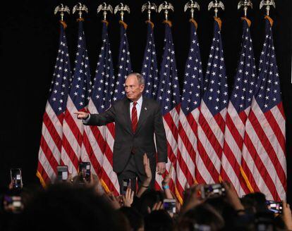 Michael Bloomberg, en un acto de campaña en Nueva York.