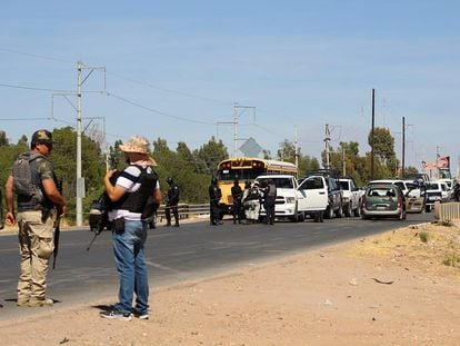Imagen de la carretera donde ocurrió la matanza el miércoles, en Zacatecas.