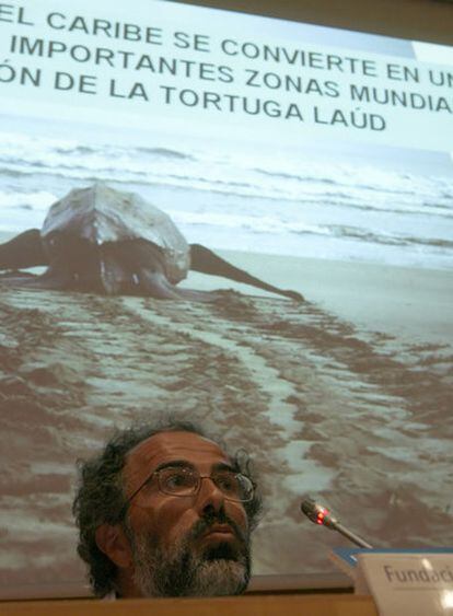 Adolfo Marco, científico del CSIC, durante la presentación del estudio sobre esta especie.