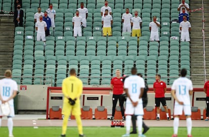 Instantes previos al inicio del Azerbaiyán-Luxemburgo, en Bakú, de la Liga de las Naciones el pasado 5 de septiembre.